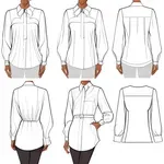 long-sleeved white blouse image